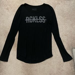 Rcklss black long sleeve T-shirt 50 poly 50 Rayon
